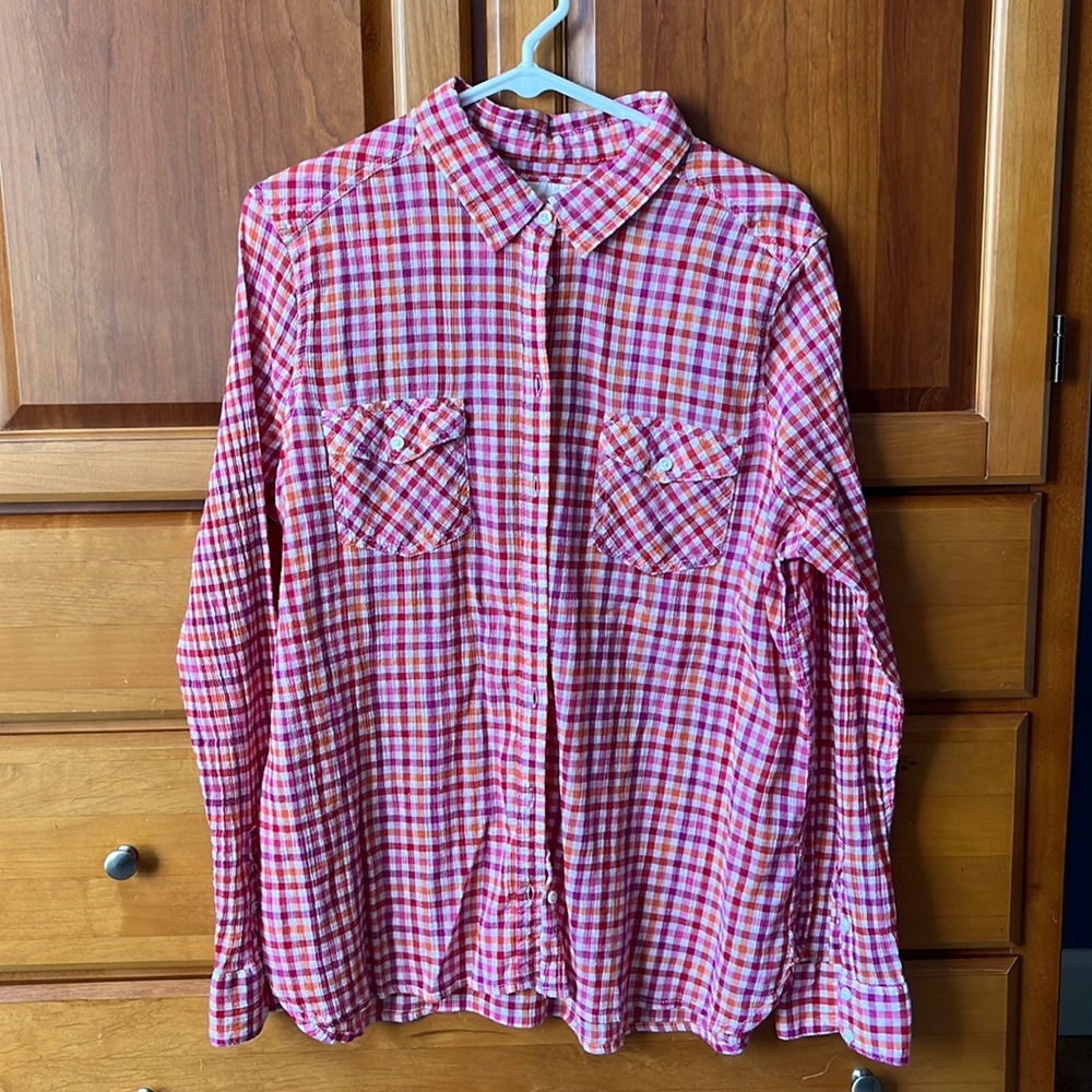 Sonoma Life Styles Womens Cotton Button Down Top